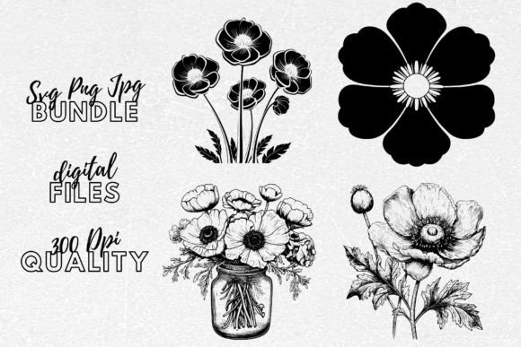 Anemone SVG - Anemone Flower Clipart Graphics and Crafts