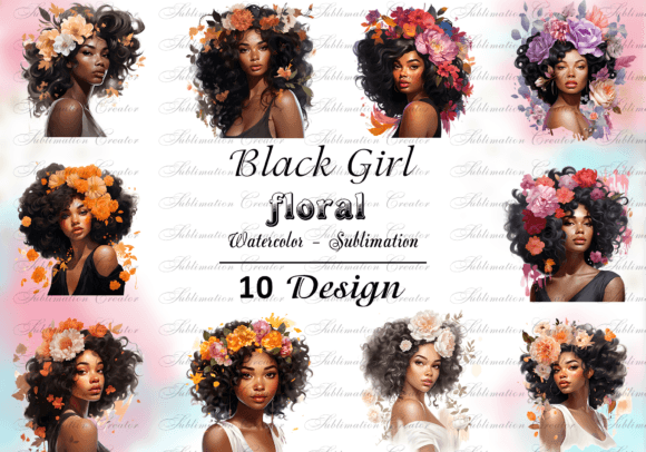 Black Girl Floral PNG Magic Color Art Graphics and Print Templates Review