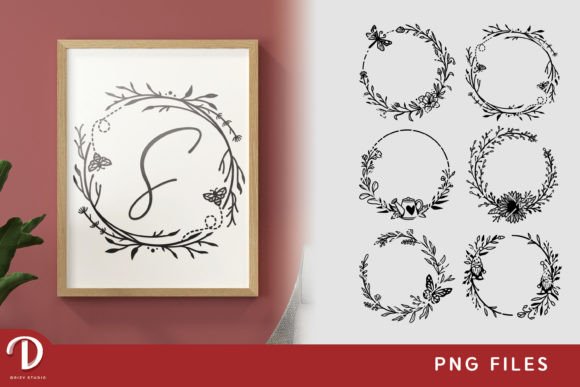 Botanical Wreath SVG - Floral Wreath SVG Graphics for Crafts