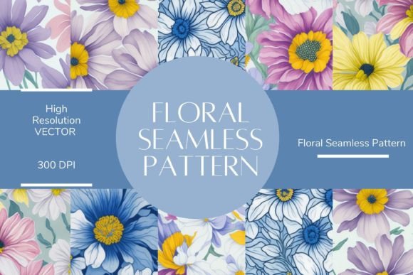 Daisy Flower Seamless Pattern Watercolor Graphics and Patterns