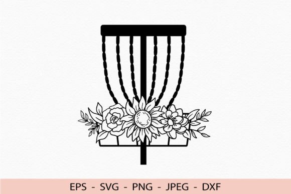 Disc Golf Svg Basket Icon Flowers Dxf Graphics and Crafts