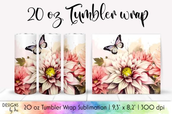 Floral Skinny Tumbler Sublimation Graphics and Tumbler Wraps