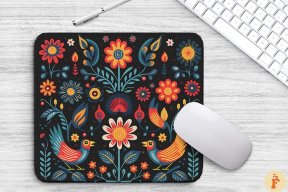 Folk Art Colorful Floral Mouse Pad Graphics and Backgrounds Review