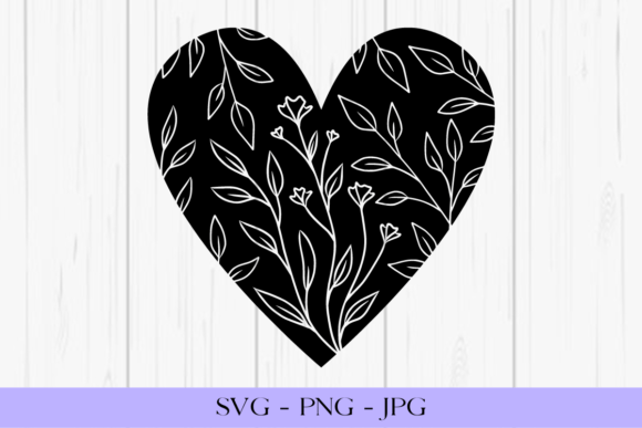 Heart SVG Floral Heart Clipart PNG Graphics and Crafts