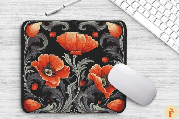 Poppy Floral Gothic Pattern Mouse Pad Graphics and Backgrounds Review