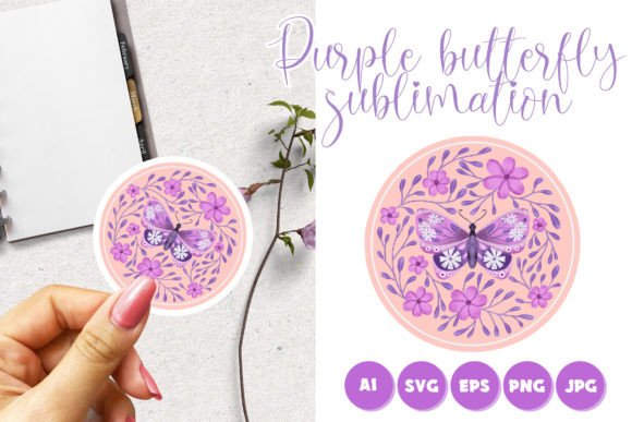 Purple Floral Butterfly Illustration: An Embroidery Review
