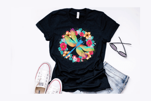 Sunflower Dragonfly Floral T-ShirtDesign Graphics and T-Shirt Designs Review