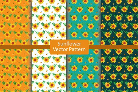 Sunflower Vector Pattern Design for Graphics and Patterns