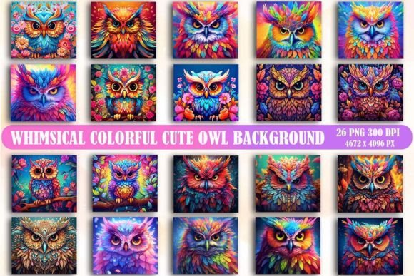 Whimsical Colorful Cute Owl Background Review